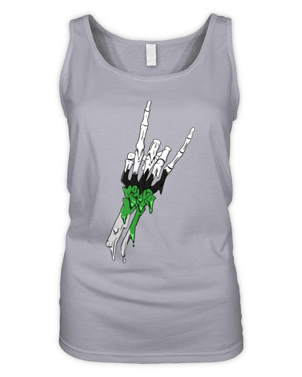 Demiromantic Pride Flag Devil Horn Skeleton Subtle Organic Women's Tank Top