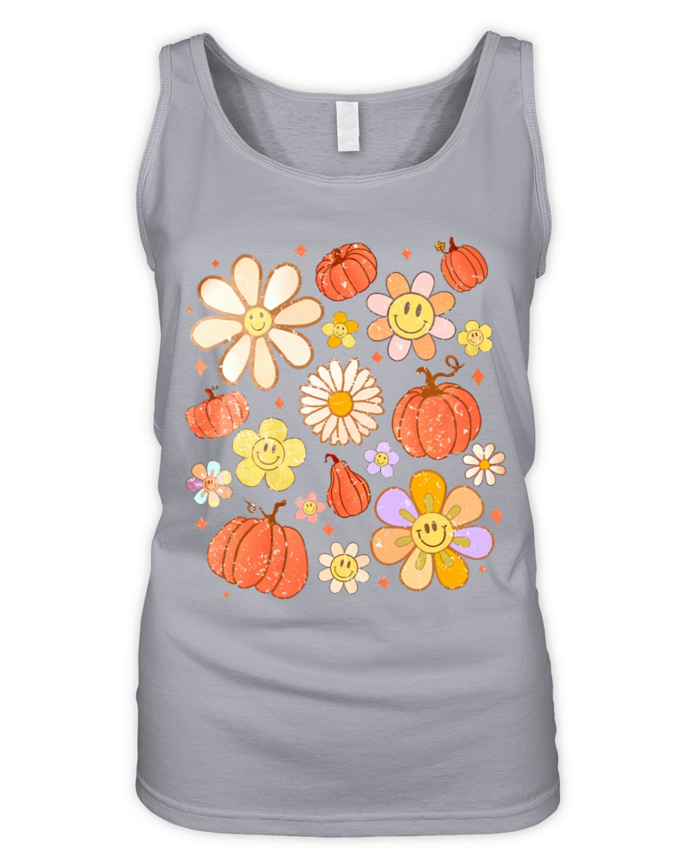Retro Floral Fall Autumn Season Pumpkin Spice Organic Women's Tank Top