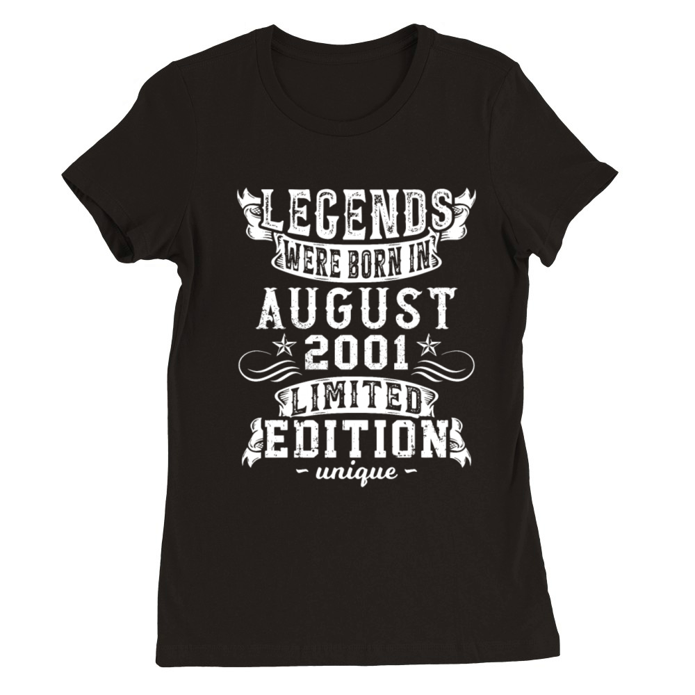 Birthday August 2001 Year Limited Edition Vintage Premium Womens Crewneck T-shirt