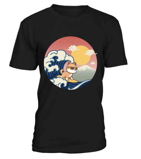 Vintage Sunset Surfing Shiba Inu - summer vibes T-Shirt Unisex