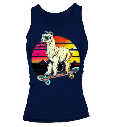 Llama Skateboard Vintage Retro Tank top Woman