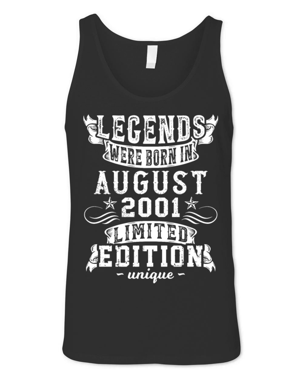 Birthday August 2001 Year Limited Edition Vintage Unisex Jersey Tank