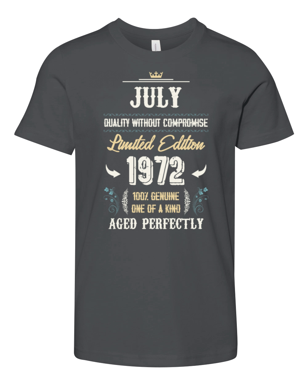 July 1972 Vintage Birthday Present Youth Unisex Jersey Tee