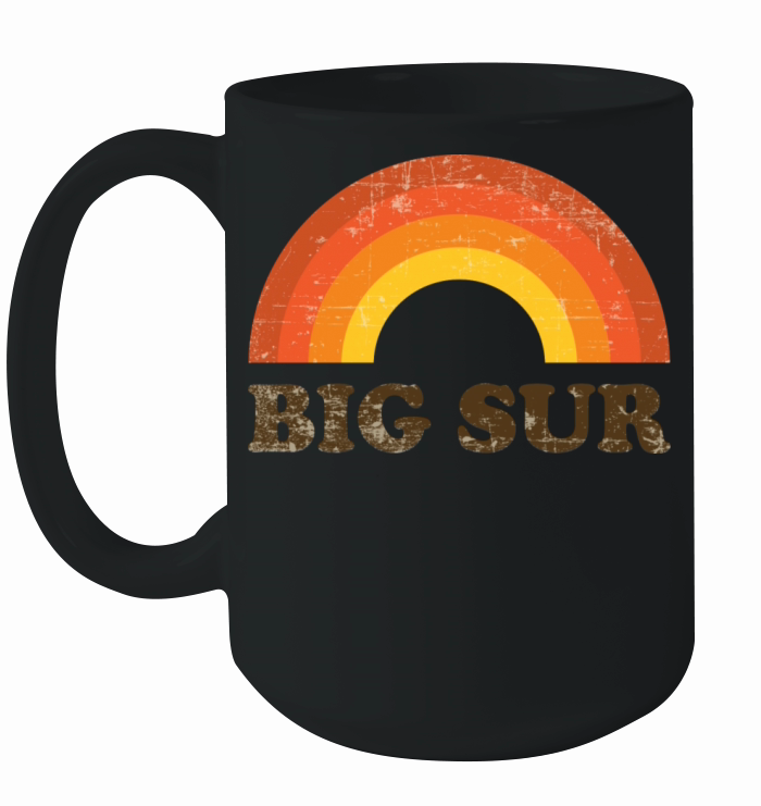 Vintage Big Sur Vacation Souvenir Retro Rainbow Ceramic Mug