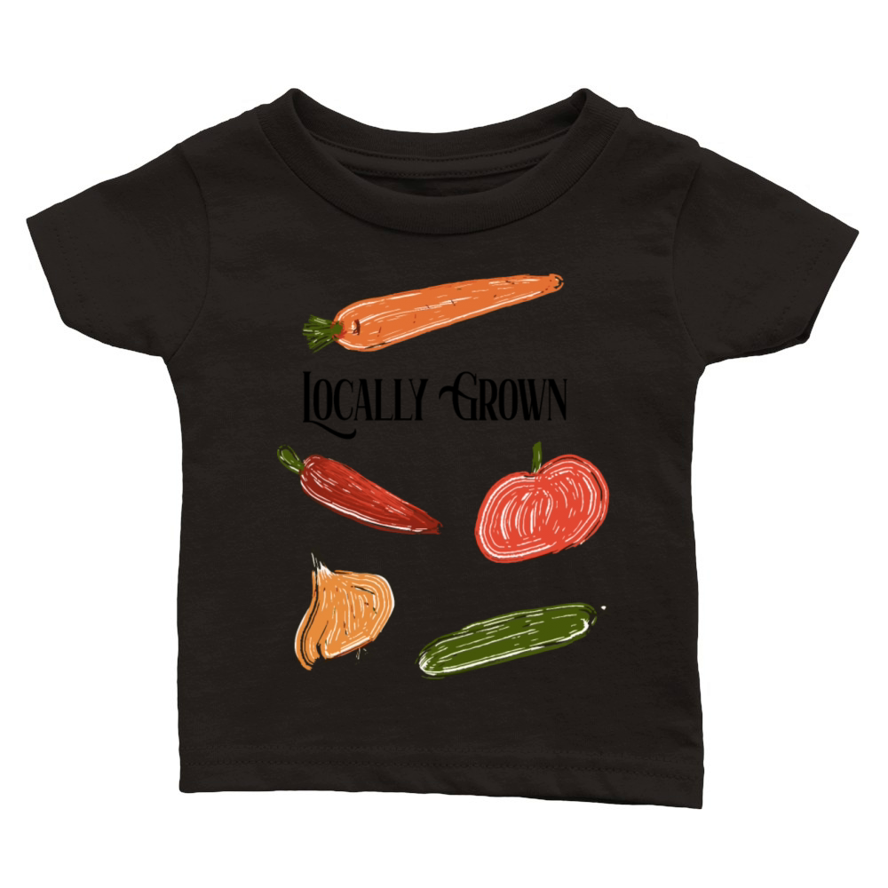 Locally Grown Farmers Market Fresh Vegetables Classic Baby Crewneck T-shirt