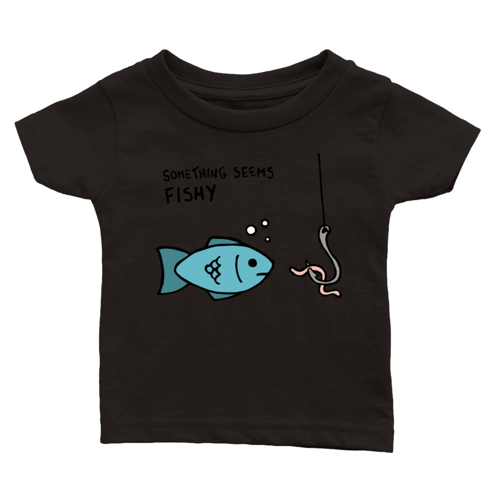 Something Seems Fishy Fish Classic Baby Crewneck T-shirt