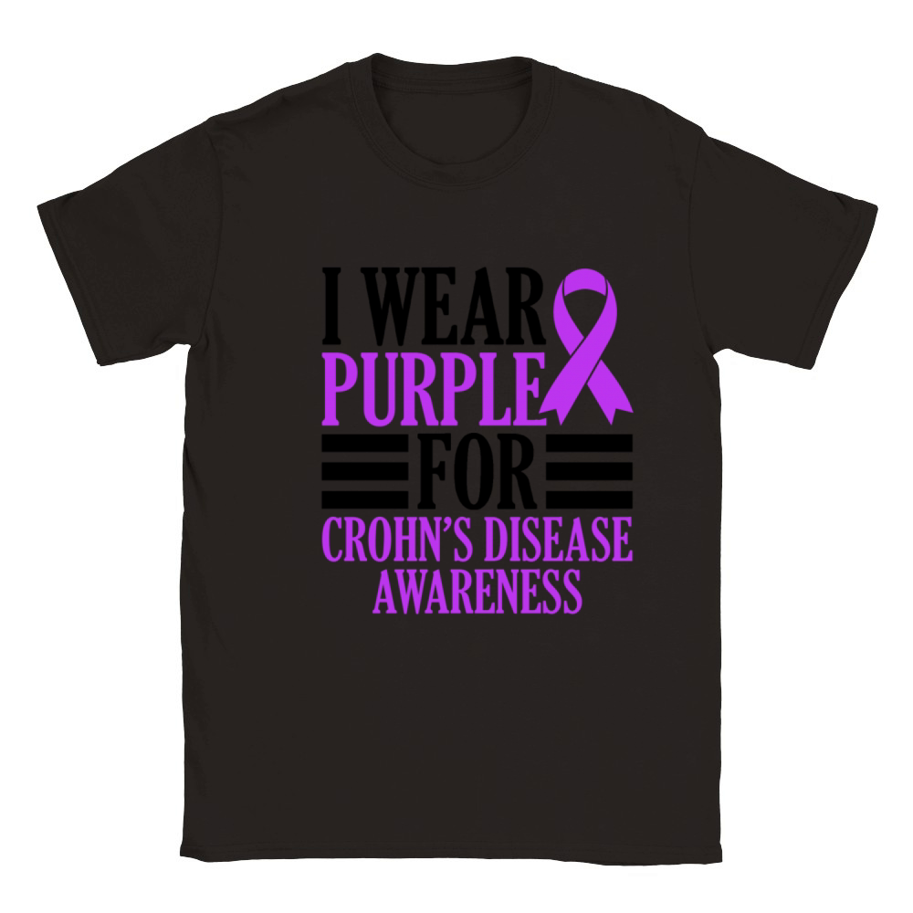 I Wear Purple For Crohns Disease Survivor Classic Kids Crewneck T-shirt