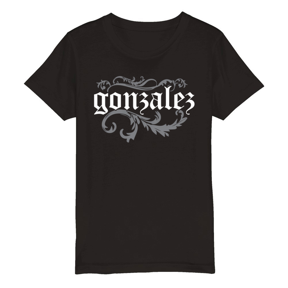 Gonzalez Filigree Old English Organic Kids Crewneck T-shirt