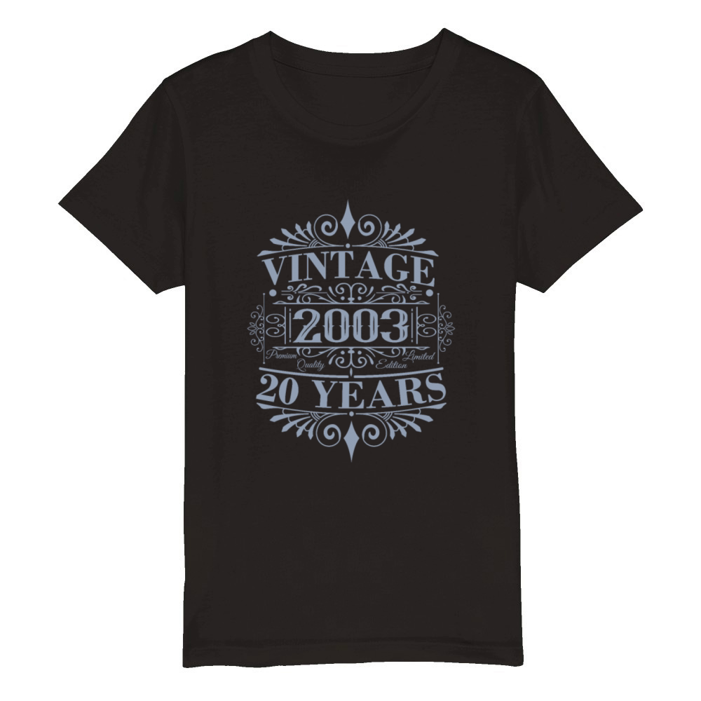 Vintage 2003 Birthday Sayings Men Women Organic Kids Crewneck T-shirt