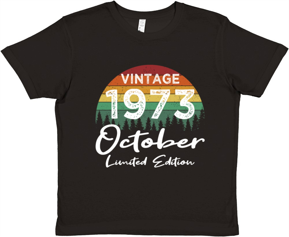 50th birthday october 1973 vintage 1973 Premium Kids Crewneck T-shirt