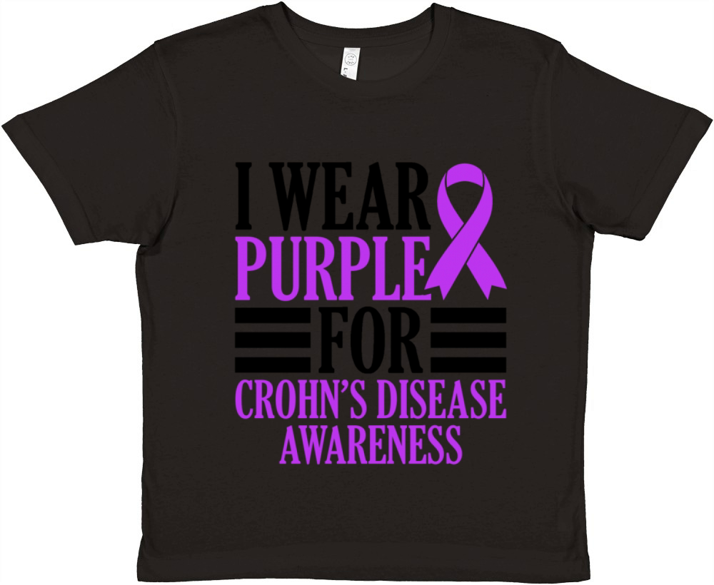 I Wear Purple For Crohns Disease Survivor Premium Kids Crewneck T-shirt