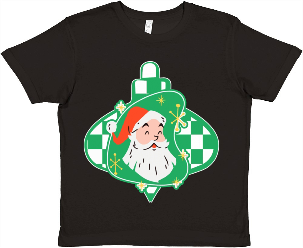 Retro Santa Space Age Ornament Premium Kids Crewneck T-shirt