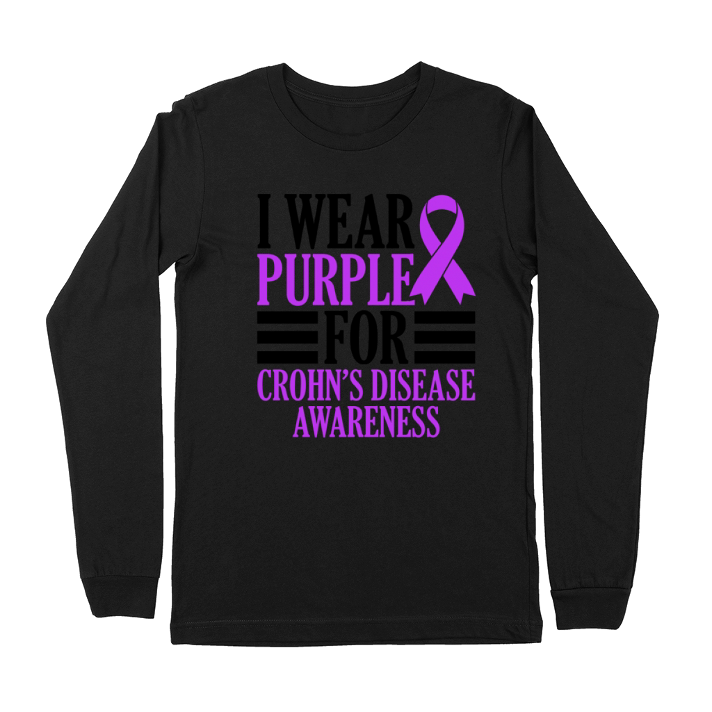 I Wear Purple For Crohns Disease Survivor Premium Long Sleeve