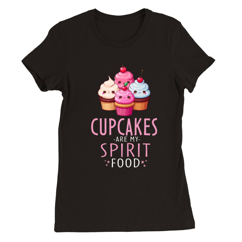 Cupcakes Kawaii Premium Womens Crewneck T-shirt