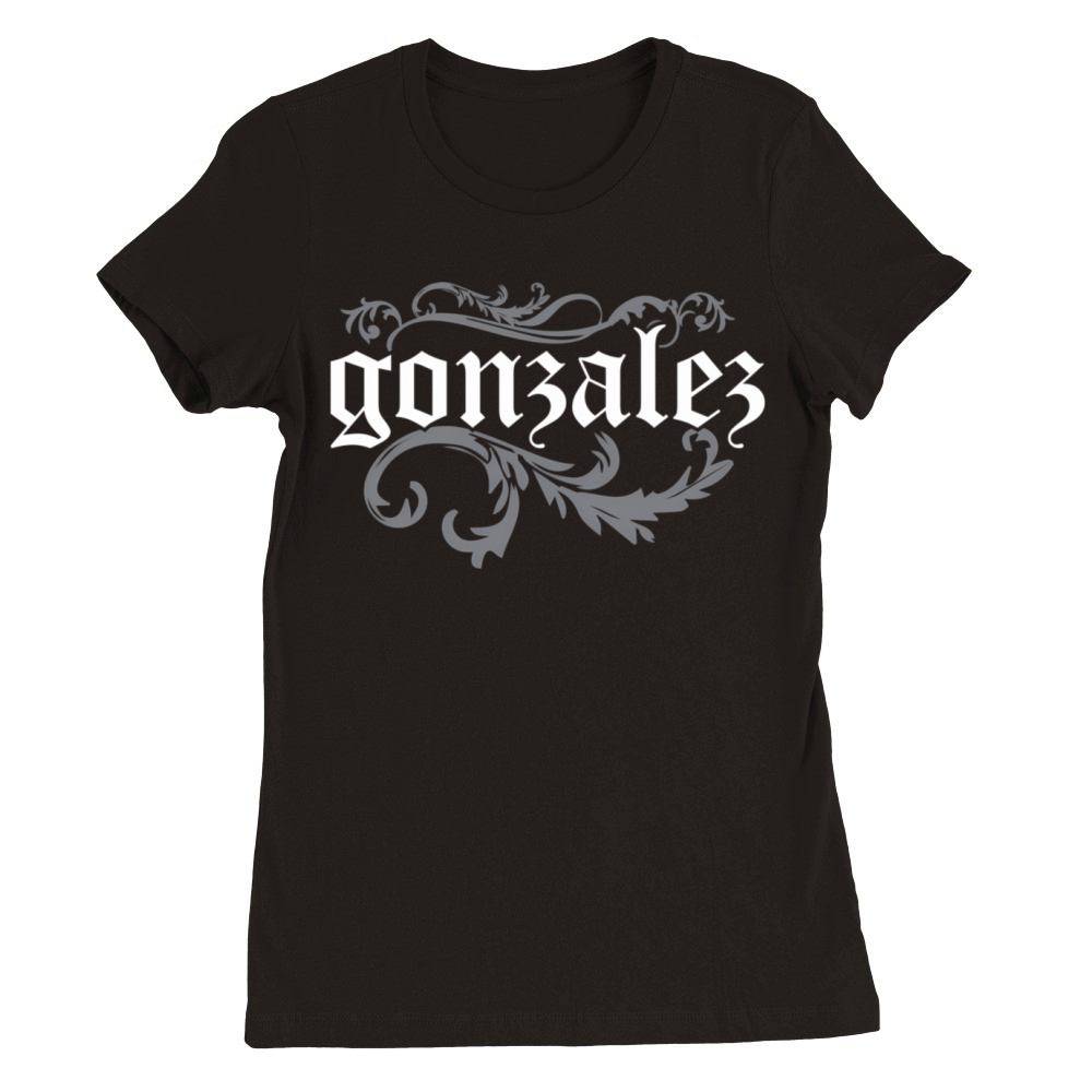 Gonzalez Filigree Old English Premium Womens Crewneck T-shirt