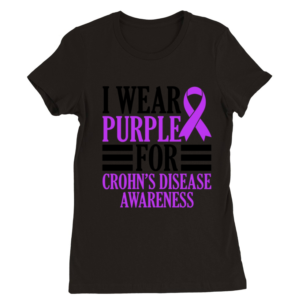 I Wear Purple For Crohns Disease Survivor Premium Womens Crewneck T-shirt