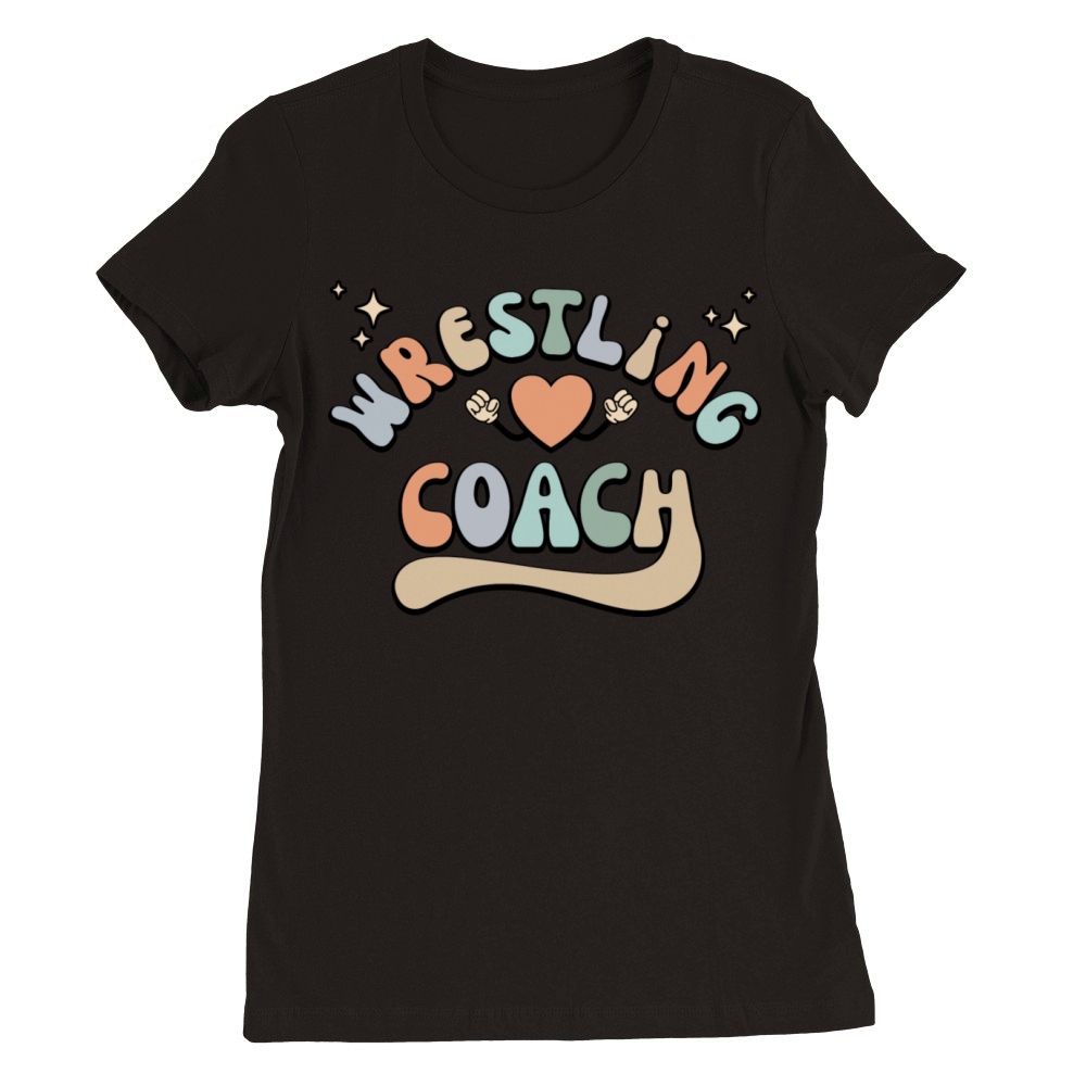Retro Wrestling Coach Vintage 70 s Style Premium Womens Crewneck T-shirt