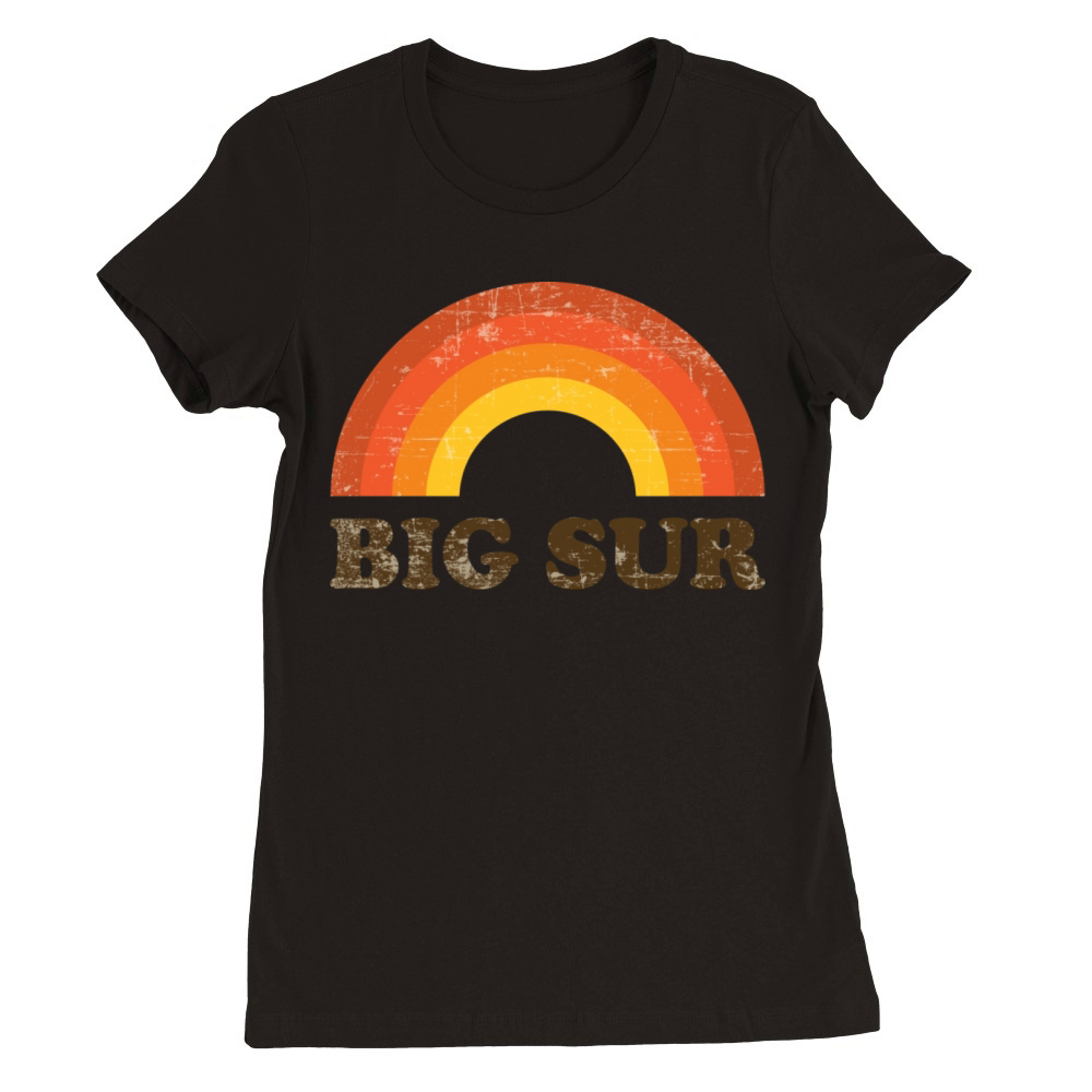 Vintage Big Sur Vacation Souvenir Retro Rainbow Premium Womens Crewneck T-shirt