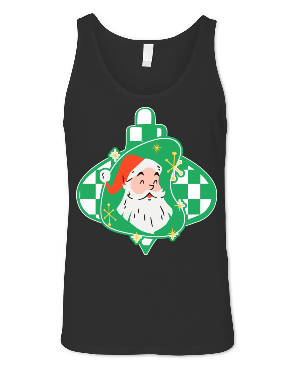 Retro Santa Space Age Ornament Unisex Jersey Tank