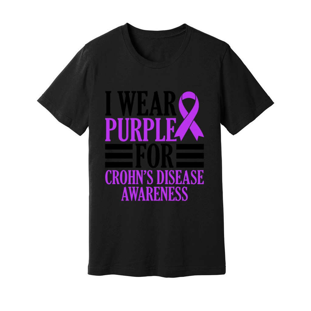 I Wear Purple For Crohns Disease Survivor Unisex Jersey Tee