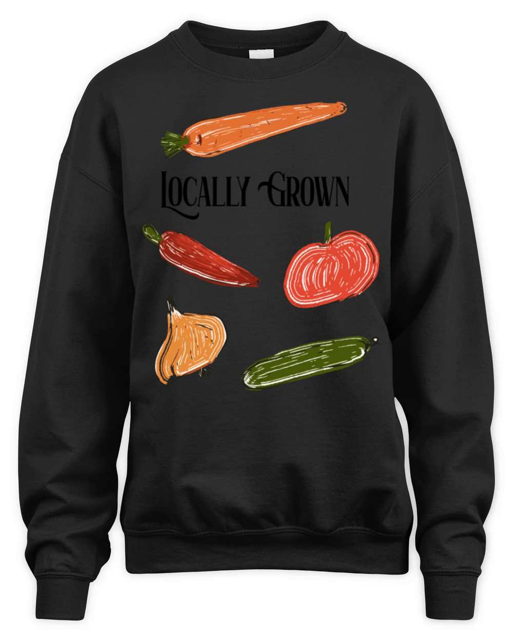 Locally Grown Farmers Market Fresh Vegetables Unisex Premium Crewneck Sweatshirt