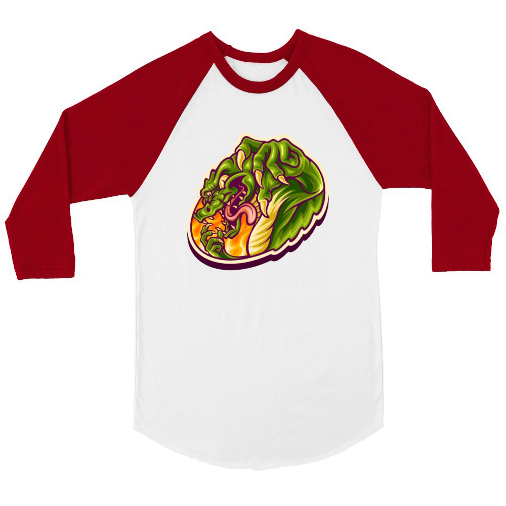 Angry crocodile Unisex ¾ sleeve Raglan T-shirt