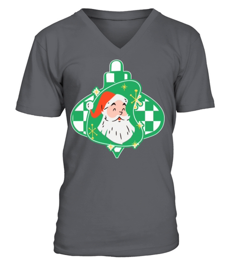 Retro Santa Space Age Ornament V-Neck T-shirt
