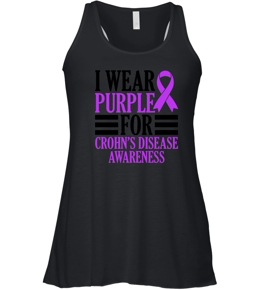 I Wear Purple For Crohns Disease Survivor Women's Flowy Tank Top