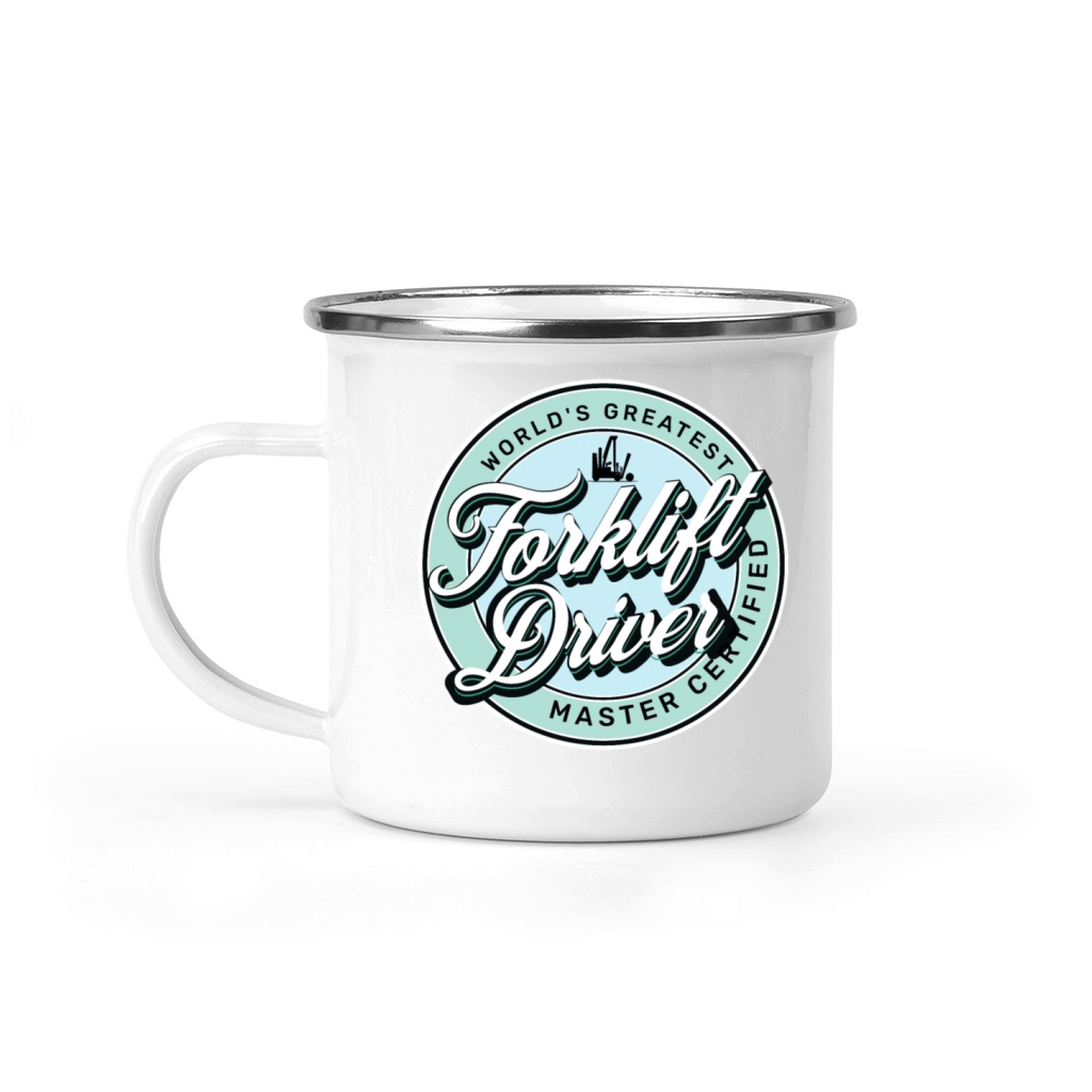 worlds greatest forklift driver hat retro Camping Mug