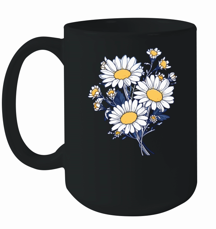Cool Floral Vintage Flowers Novelty Daisy Lover Ceramic Mug