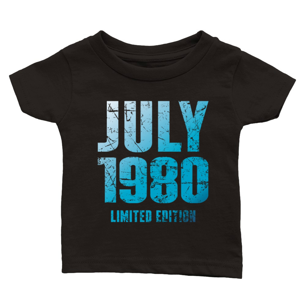 July 1980 Limited Edition Birthday Present Classic Baby Crewneck T-shirt