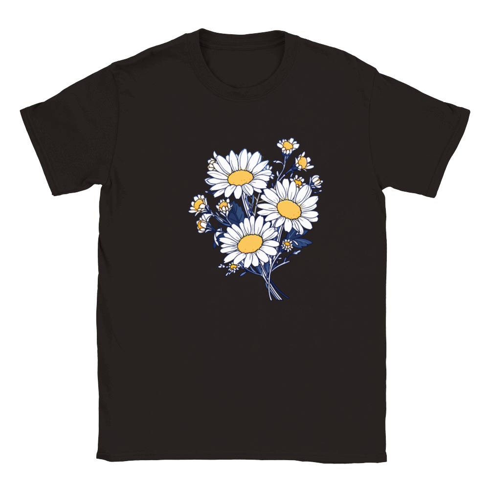 Cool Floral Vintage Flowers Novelty Daisy Lover Classic Kids Crewneck T-shirt