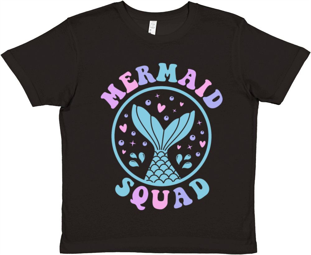 Mermaid Squad Funny Cute Girly Birthday Quote Premium Kids Crewneck T-shirt