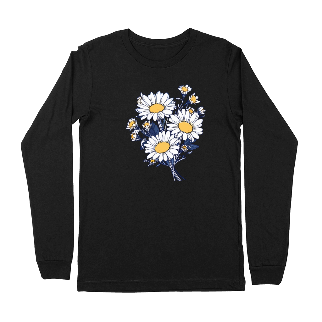 Cool Floral Vintage Flowers Novelty Daisy Lover Premium Long Sleeve