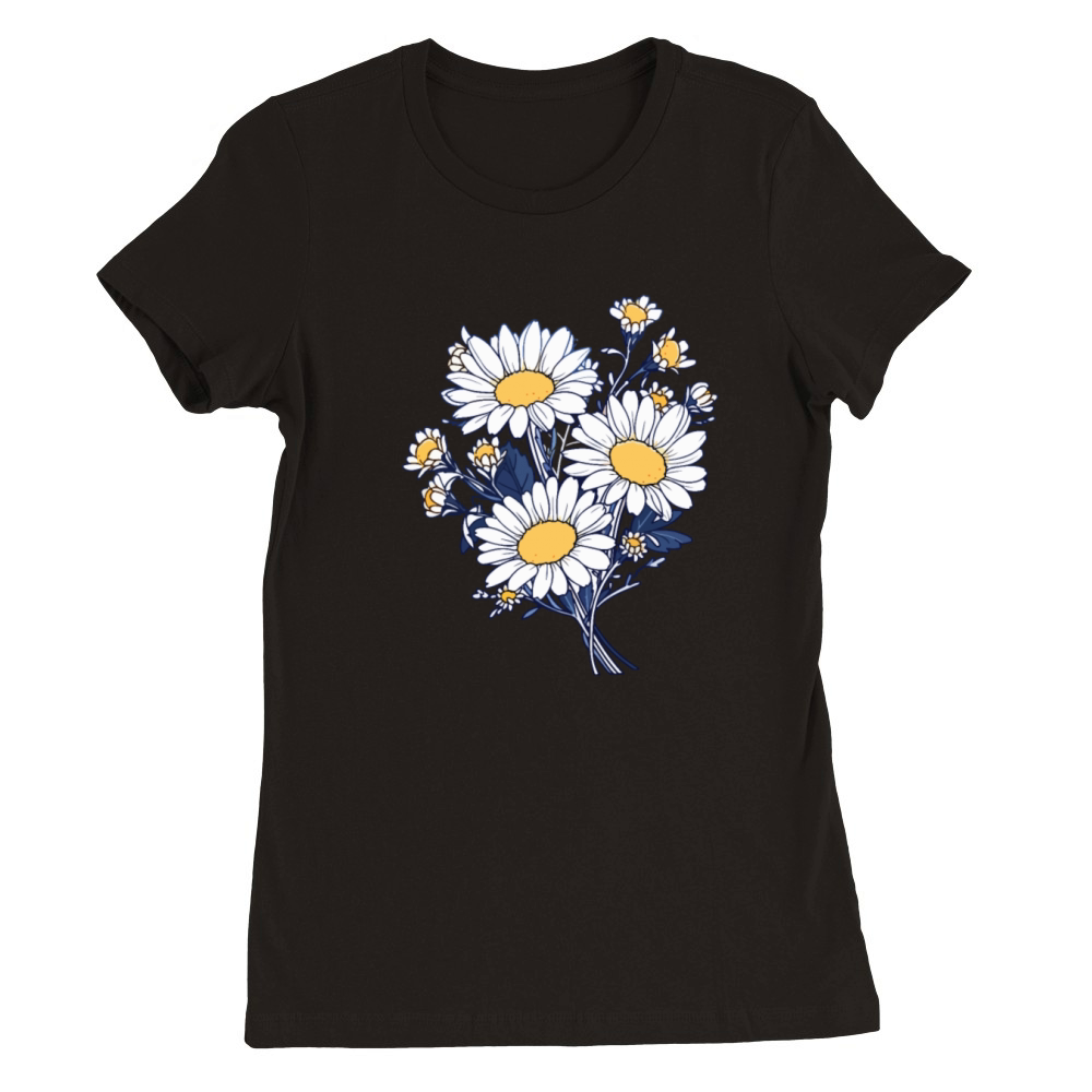 Cool Floral Vintage Flowers Novelty Daisy Lover Premium Womens Crewneck T-shirt