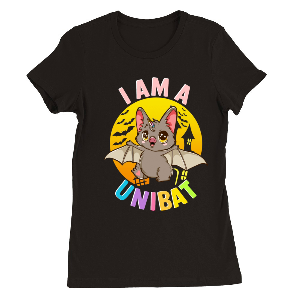 I Am A Unibat Halloween Funny Unicorn Bat Premium Womens Crewneck T-shirt