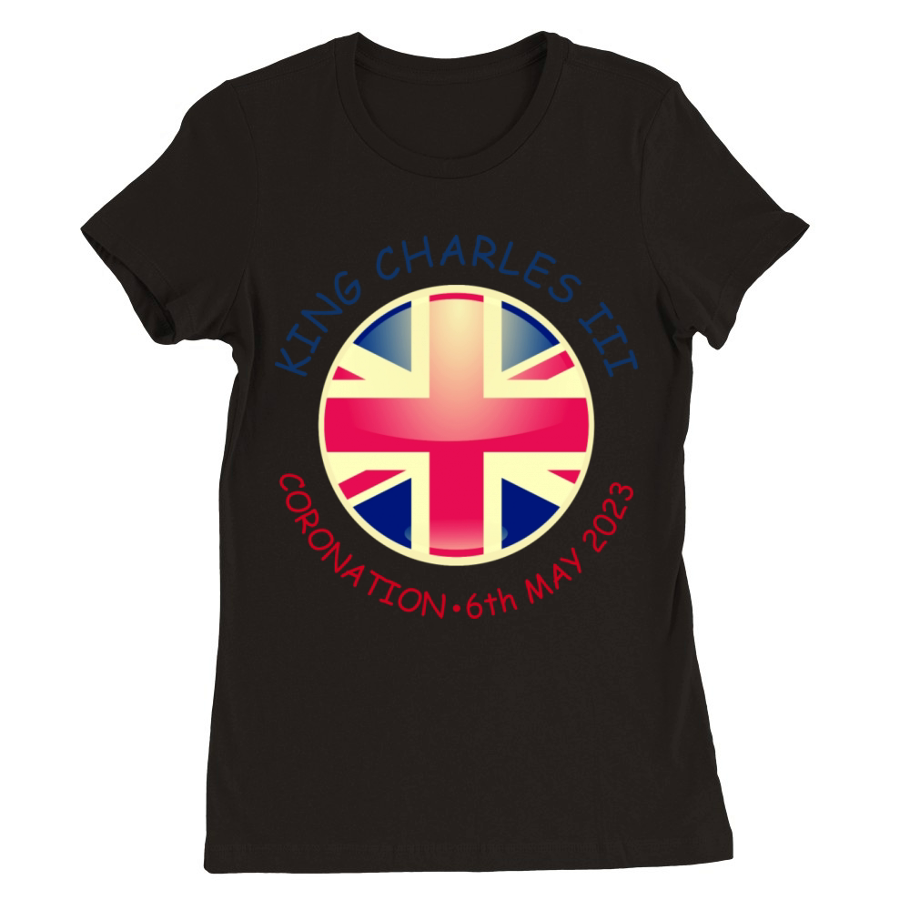 King Charles Coronation 2023 Union Jack God Save Premium Womens Crewneck T-shirt