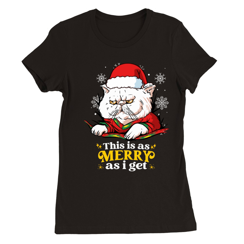 This Is As Merry As I Get Santa Cat Premium Womens Crewneck T-shirt