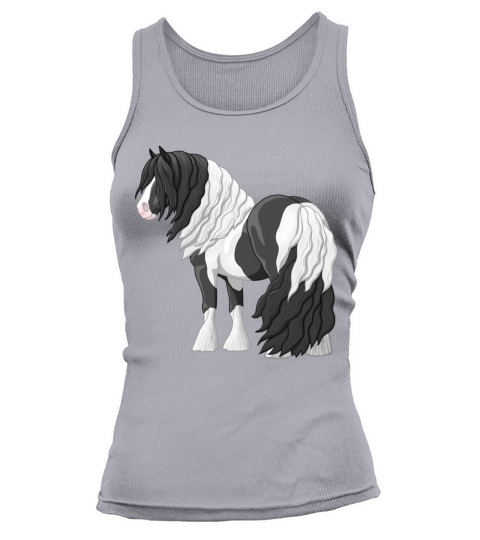 Black Piebald Pinto Gypsy Vanner Cob Tinker Draft Tank top Woman