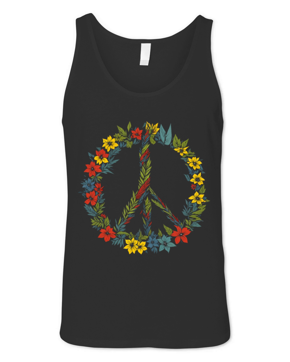 Peace Love Flower Plants Hippie 60s 70s Unisex Jersey Tank