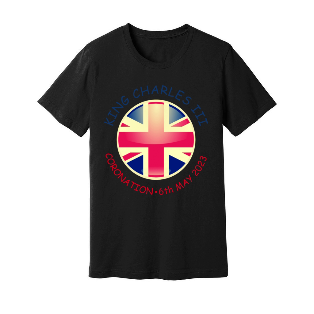 King Charles Coronation 2023 Union Jack God Save Unisex Jersey Tee