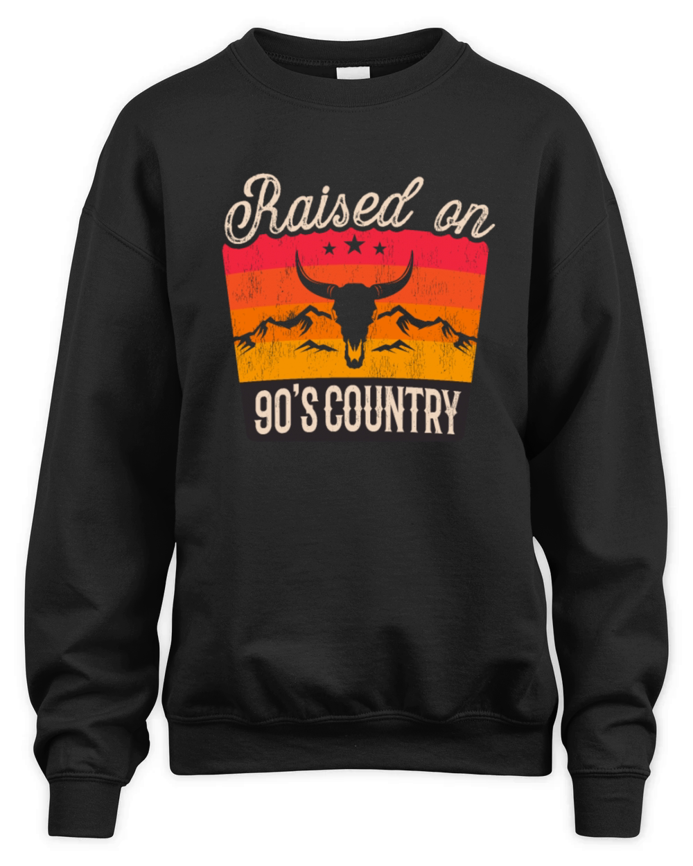 Raised On 90’s Country Music Western Unisex Premium Crewneck Sweatshirt