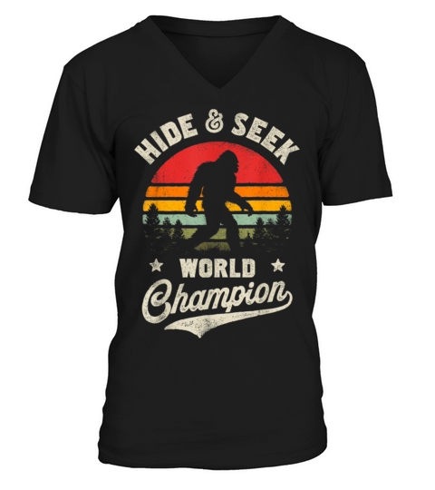 Bigfoot Hide And Seek World Champion Sasquatch V-Neck T-shirt
