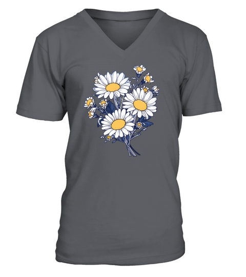 Cool Floral Vintage Flowers Novelty Daisy Lover V-Neck T-shirt