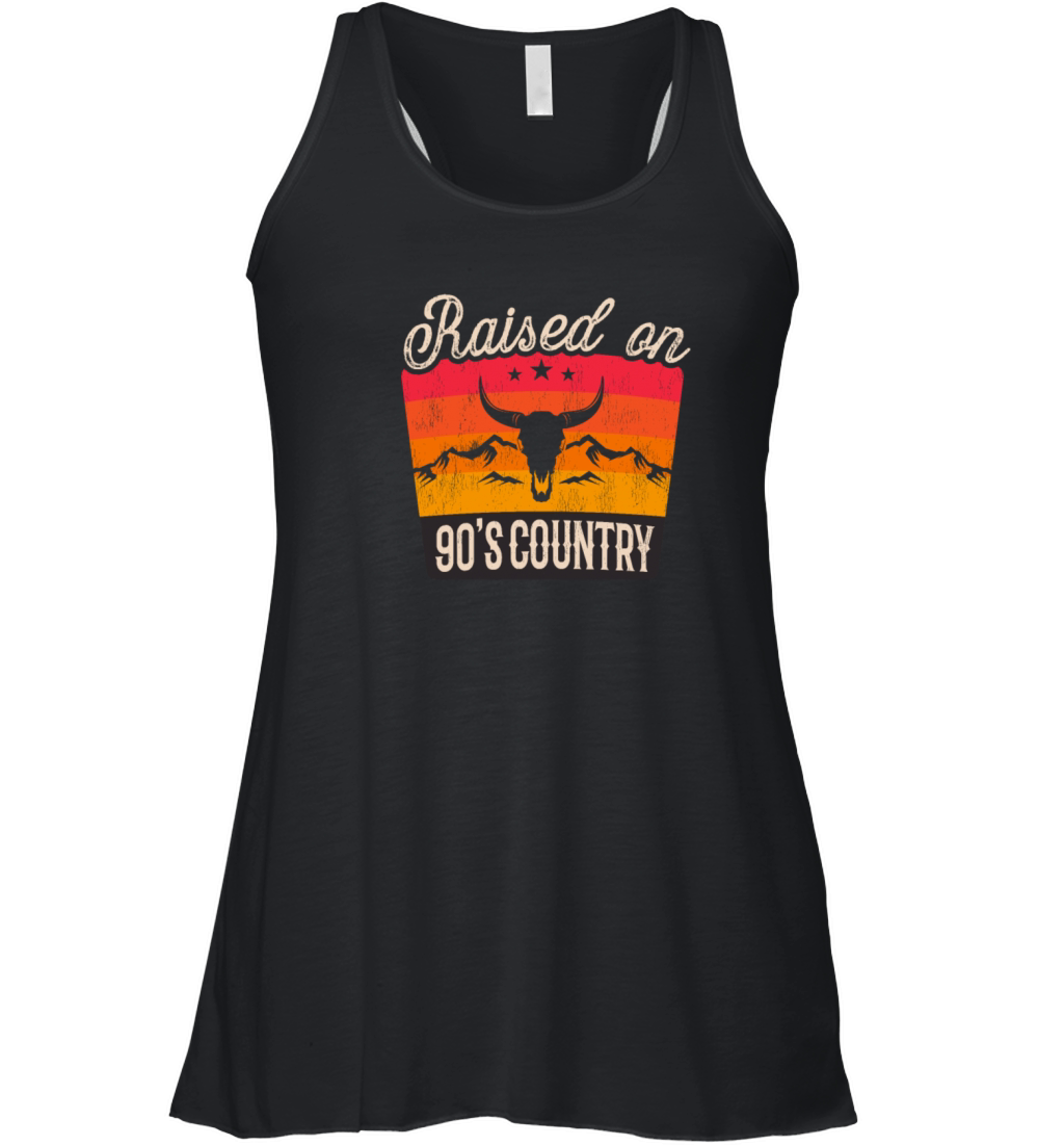 Raised On 90’s Country Music Western Women's Flowy Tank Top