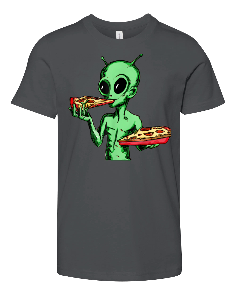 Alien Eating Pizza Funny Pizza Cool Aliens From Youth Unisex Jersey Tee