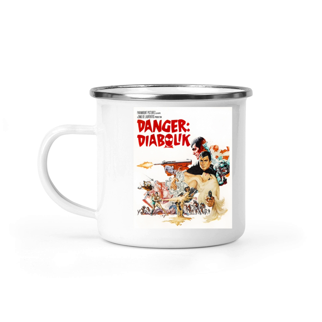 Danger Diabolik 1968 Illustrated Vintage Movie Camping Mug