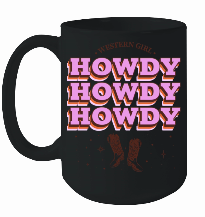 Western Girl Howdy Design Ceramic Mug
