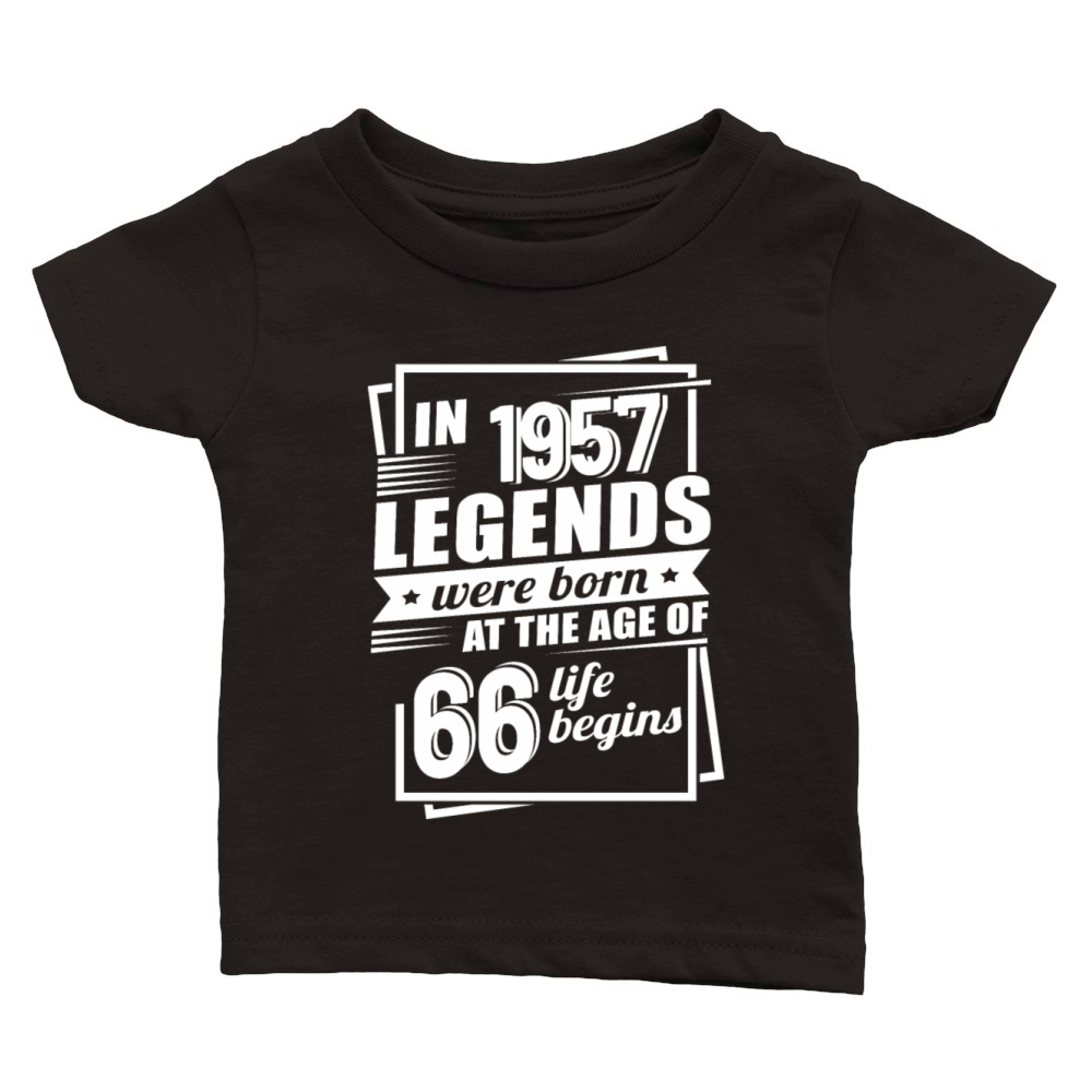 66th birthday vintage 1957 sayings Classic Baby Crewneck T-shirt