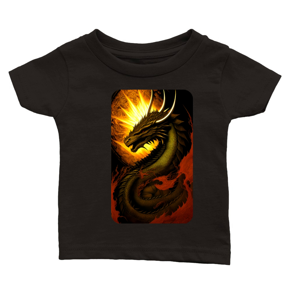 Vintage Dragon Art by Dreamscape Shirts Classic Baby Crewneck T-shirt